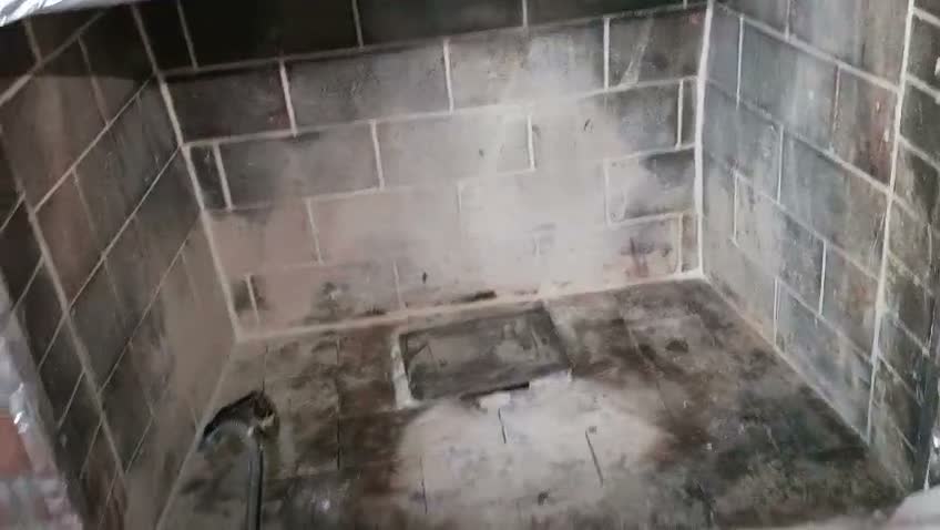 Firebox after a thorough chimney sweep and cleanup